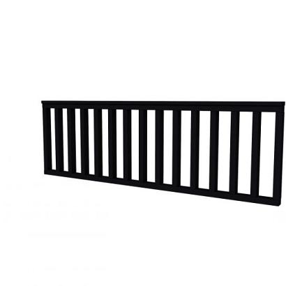 Hekwerk recht vuren type B, 228,5 x 73 cm, zwart gespoten.