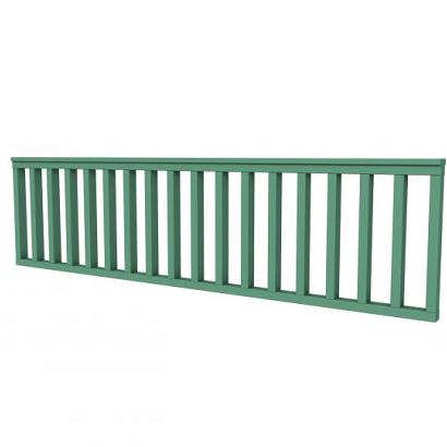 Hekwerk recht vuren type C, 278,5 x 73 cm, jungle groen gespoten.