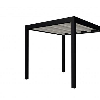 Buitenverblijf plat dak Allure I, vuren, basismodel L/B, 253x303 cm, wit gespoten.