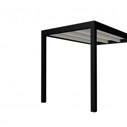 Buitenverblijf plat dak Allure I, vuren, basismodel XL/A, 203x353 cm, wit gespoten.