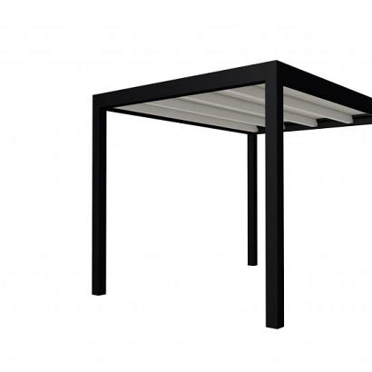 Buitenverblijf plat dak Allure I, vuren, basismodel XL/B, 253x353 cm, wit gespoten.