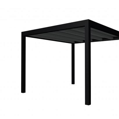 Buitenverblijf plat dak Allure I, vuren, basismodel XL/C, 303x353 cm, antraciet gespoten.