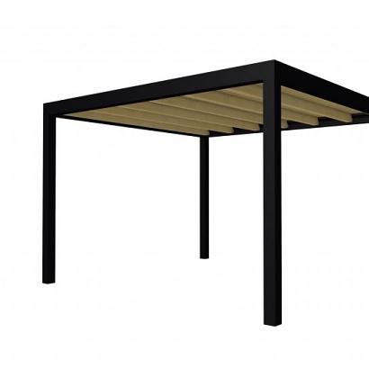 Buitenverblijf plat dak Allure I, vuren, basismodel XL/D, 353x353 cm, groen geïmpregneerd.