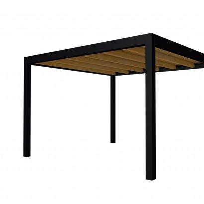 Buitenverblijf plat dak Allure I, douglas, basismodel XL/D, 353x353 cm, groen geïmpregneerd.