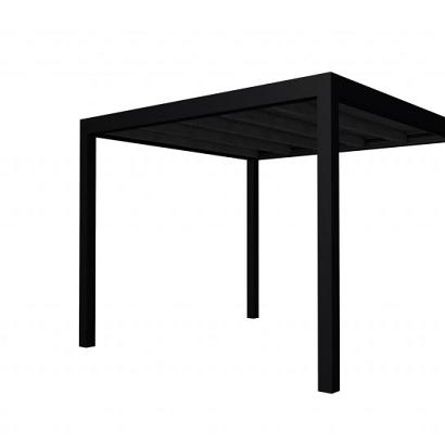 Buitenverblijf plat dak Allure I, douglas, basismodel L/C, 303x303 cm, zwart geïmpregneerd.