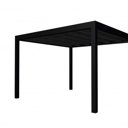 Buitenverblijf plat dak Allure I, douglas, basismodel XL/D, 353x353 cm, zwart geïmpregneerd.