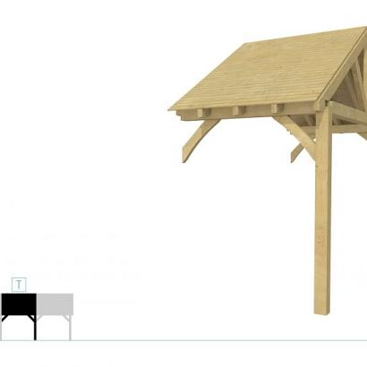 Buitenverblijf met zadeldak Excellent Modulair, vuren, tussenstuk XXL/A, 193x399 cm, groen geïmpregneerd.