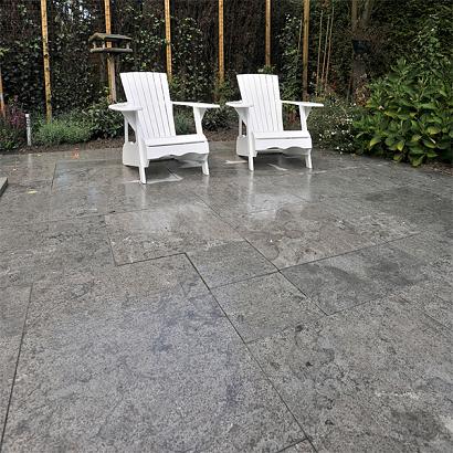 Blue Stone tegel gevlamd & geborsteld 50x100x5 cm.