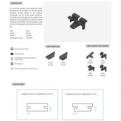 Linup clips wand & plafond medium