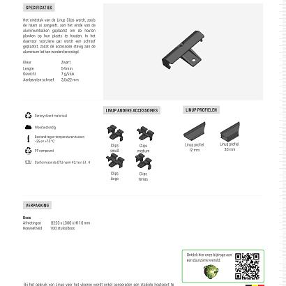 Linup clips eindstuk terras, wand & plafond