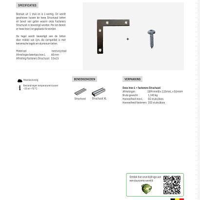 Structusol Inox-L tbv traptreden of randen incl. bevestigers