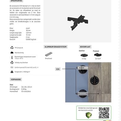 Structusol voegstuk C2X kruis voeg 2 mm