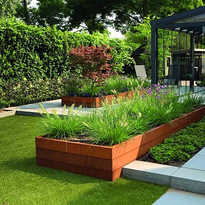 Plantenbak Modulair Corten 180x30x28 cm