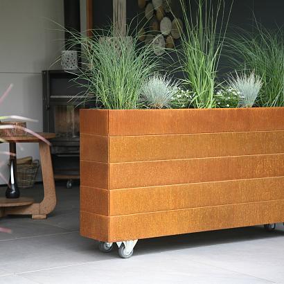 Plantenbak Modulair Corten 180x30x56 cm