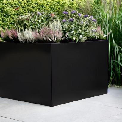 Plantenbak Vlak Grafietzwart 150x30x60 cm