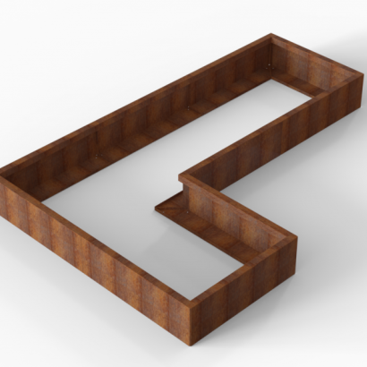 Bloembak Module+ L-vorm 90x270x180x28 cm
