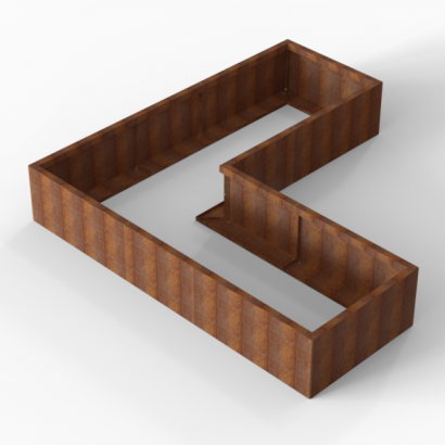 Bloembak Module+ L-vorm 90x240x240x42 cm