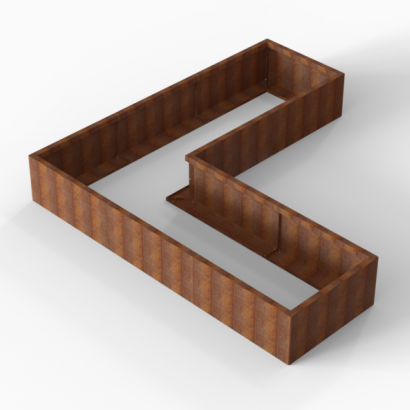 Bloembak Module+ L-vorm 90x270x270x42 cm