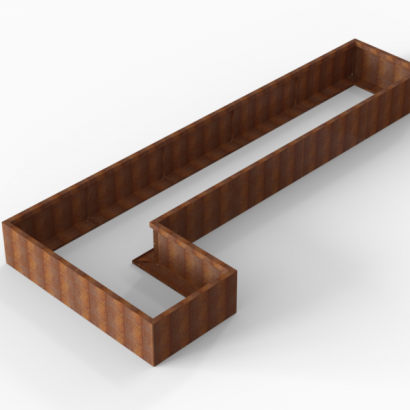 Plantenbak Module+ Corten 450x180x42 cm (90cm diep)