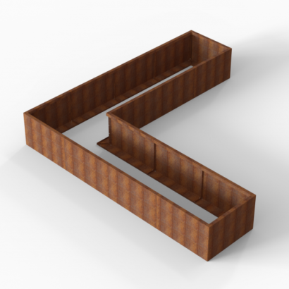 Bloembak Module+ L-vorm 90x360x360x56 cm