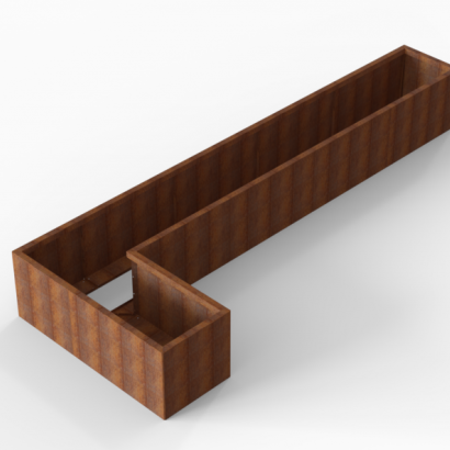 Bloembak Module+ L-vorm 60x420x150x56 cm