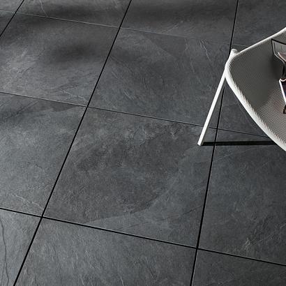 Slate 20MM New Black crush tegel 60x60x2 cm.