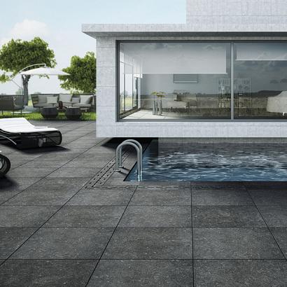 Deep 18MM Pacific Black Strutt tegel 61x61x1,8 cm.