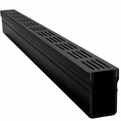 Garden Drain | Designgoot | Zwart aluminium | 100x6,5x10 cm