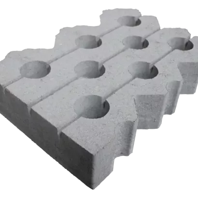 Grasbetontegel type K 40x60x12(40 cm. zijde vlak + bovenzijde vlak) K85912 klasse B BK15 GRN+