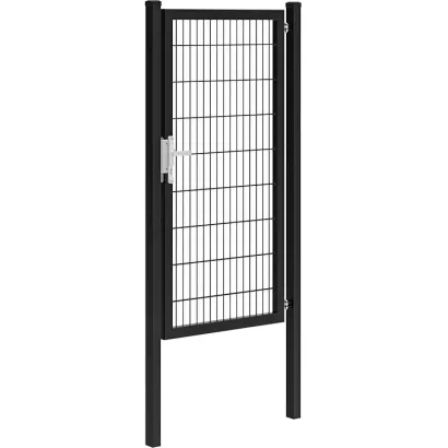 Hillfence metalen enkele poort Premium+slot 100x180cm zwart