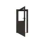 Excellent/Elegant Enkele Deur Zwart Glas (losse roedes) Linksdraaiend