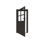 Excellent/Elegant Enkele Deur Zwart Glas (losse roedes) Linksdraaiend