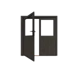 Excellent/Elegant Dubbele Deur Zwart Glas (losse roedes)