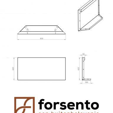 Plantenbak Module+ Kopschot paneel (D) 90x42