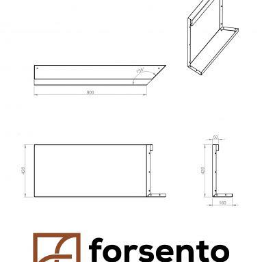 Bloembak Module+ Inwendig hoekpaneel (C) 90x42 cm R