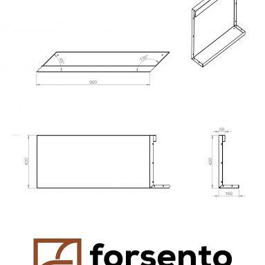 Plantenbak Module+ Parallel paneel (E) 90x42 R