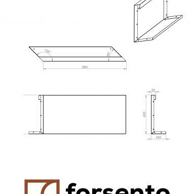 Bloembak Module+ Parallel paneel  (E) 90x42 cm L
