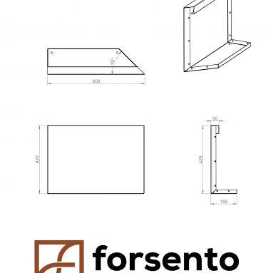 Bloembak Module+ Uitwendig hoekpaneel (B) 60x42 cm R
