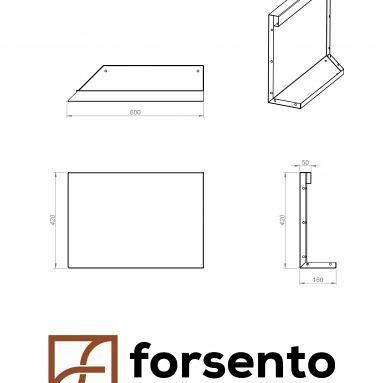 Plantenbak Module+ Uitwendig hoekpaneel (B) 60x42 L