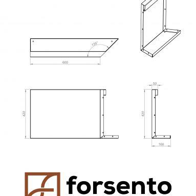 Bloembak Module+ Inwendig hoekpaneel (C) 60x42 cm R