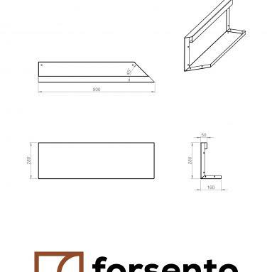 Plantenbak Module+ Uitwendig hoekpaneel (B) 90x28 R