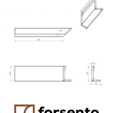 Bloembak Module+ Inwendig hoekpaneel (C) 90x28 cm R