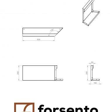 Plantenbak Module+ Inwendig hoekpaneel (C) 60x28 R