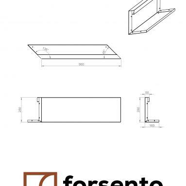 Plantenbak Module+ Parallel paneel  (E) 90x28 L