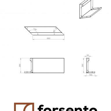 Plantenbak Module+ Parallel paneel (E) 60x28 L