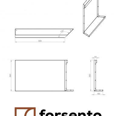 Plantenbak Module+ Inwendig hoekpaneel (C) 90x56 R