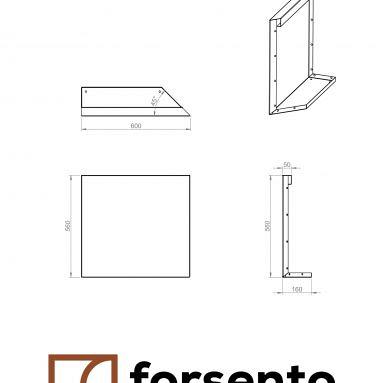 Plantenbak Module+ Uitwendig hoekpaneel (B) 60x56 R
