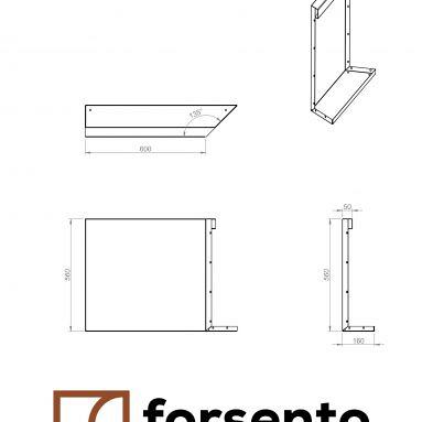 Plantenbak Module+ Inwendig hoekpaneel (C) 60x56 R