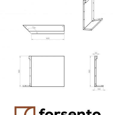 Bloembak Module+ Inwendig hoekpaneel (C) 60x56 cm L