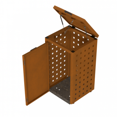 Kliko ombouw 120 Liter - 1 stuk CORTEN met klep